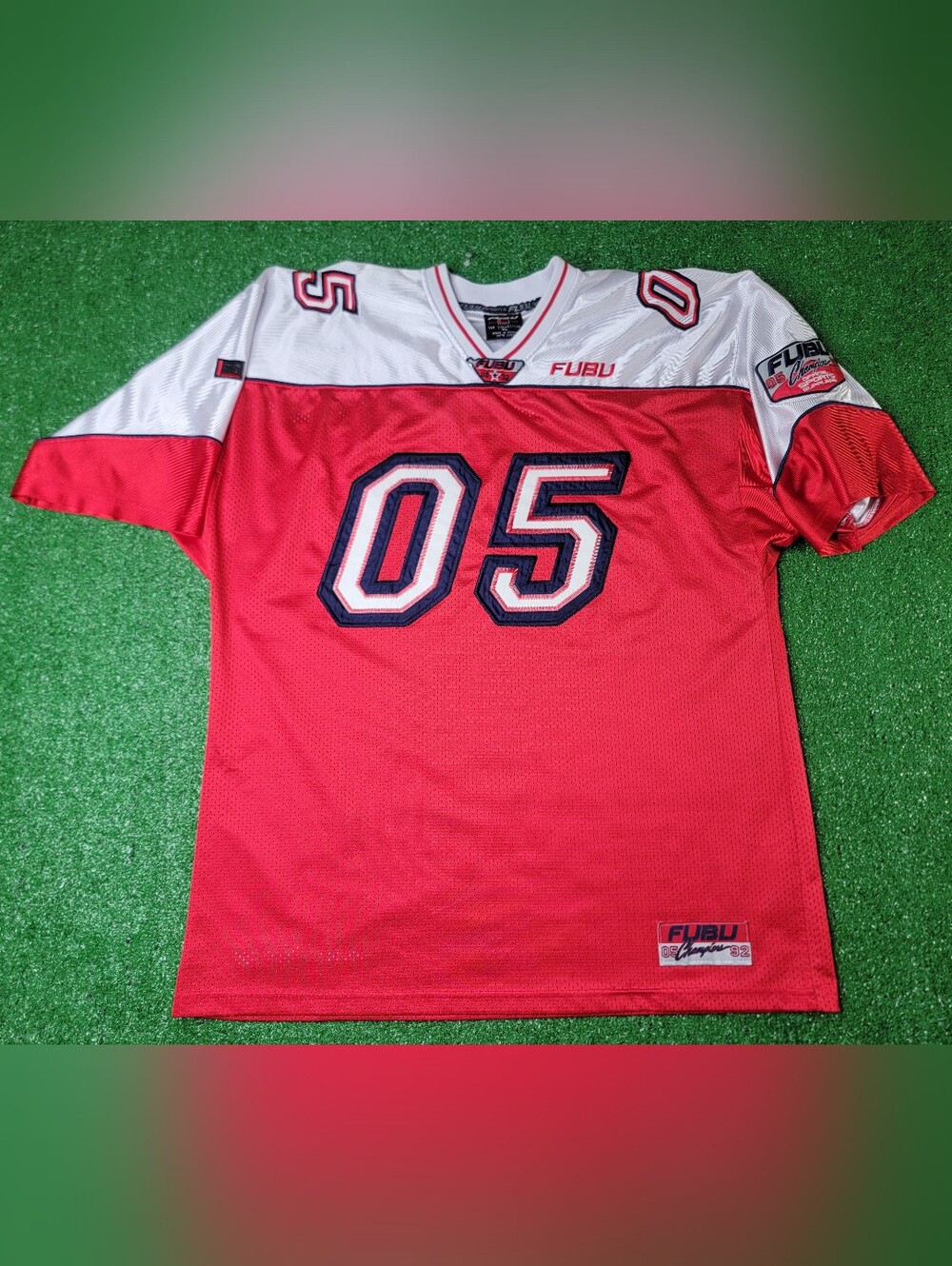 Vintage FUBU Sport Jersey Red White Blue 05 Mesh Y2K Hip Hop Men's XL Rare Rap